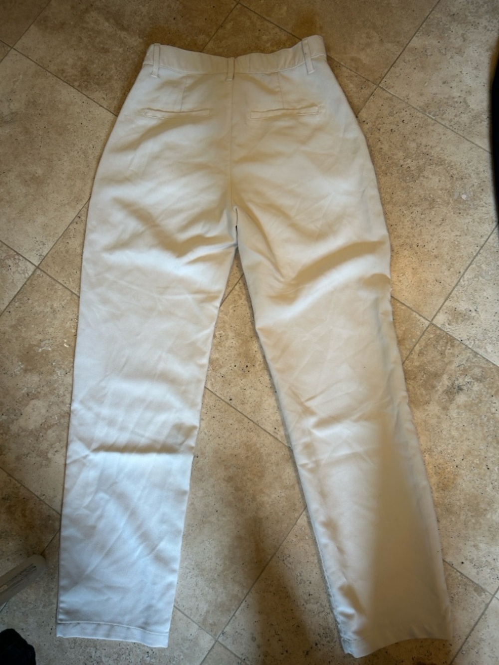 Abercrombie & Fitch Cream High-Rise Straight Leg Pants